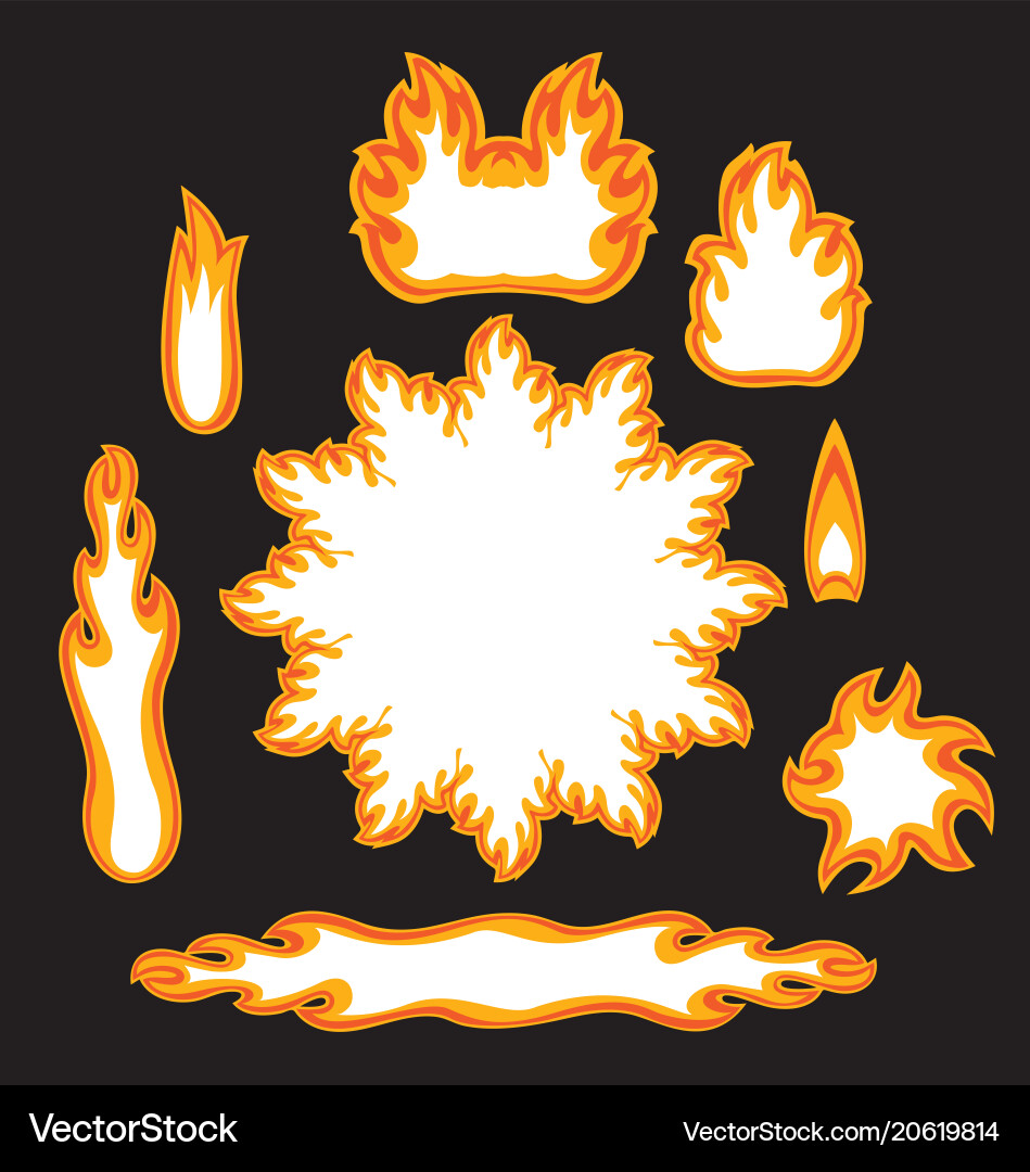 Logo symbols of fire image with place for text Logo symbols of fire image with place for text Vector Image