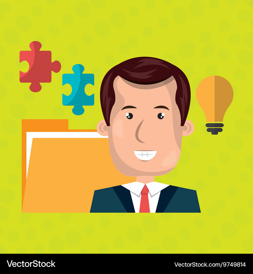 Man with files isolated icon design Vector Image
