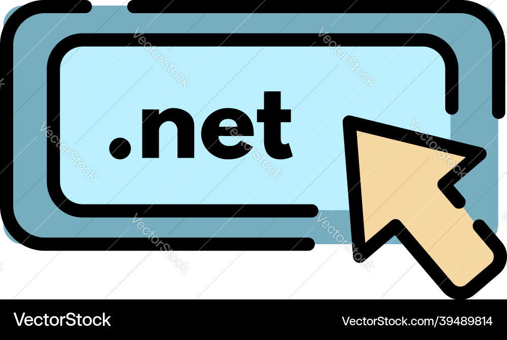 Net domain icon color outline Net domain icon color outline vector image
