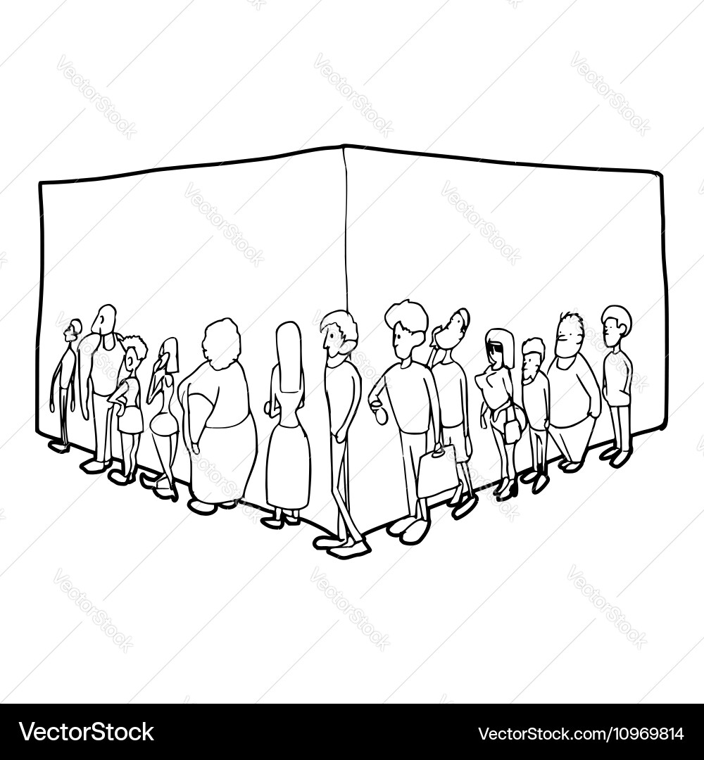 People Waiting Queue Icon Royalty Free Vector Image