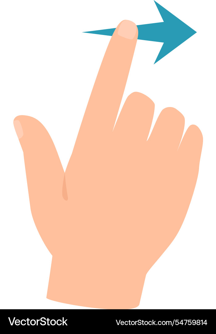 Right hand extending with index finger touching Vector Image