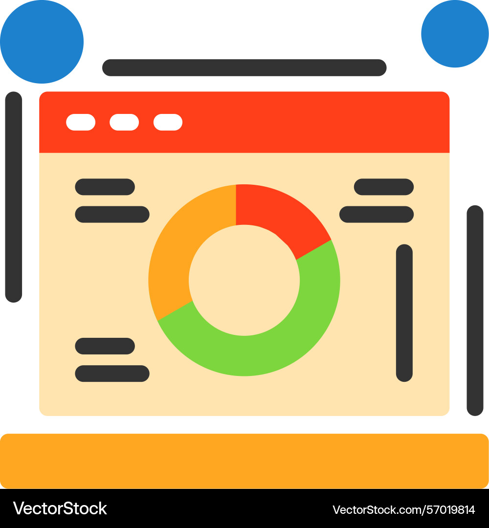 Web analytics flat style icon design vector image