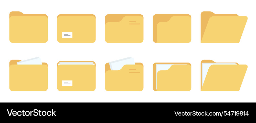Yellow folder computer document file icon vector image