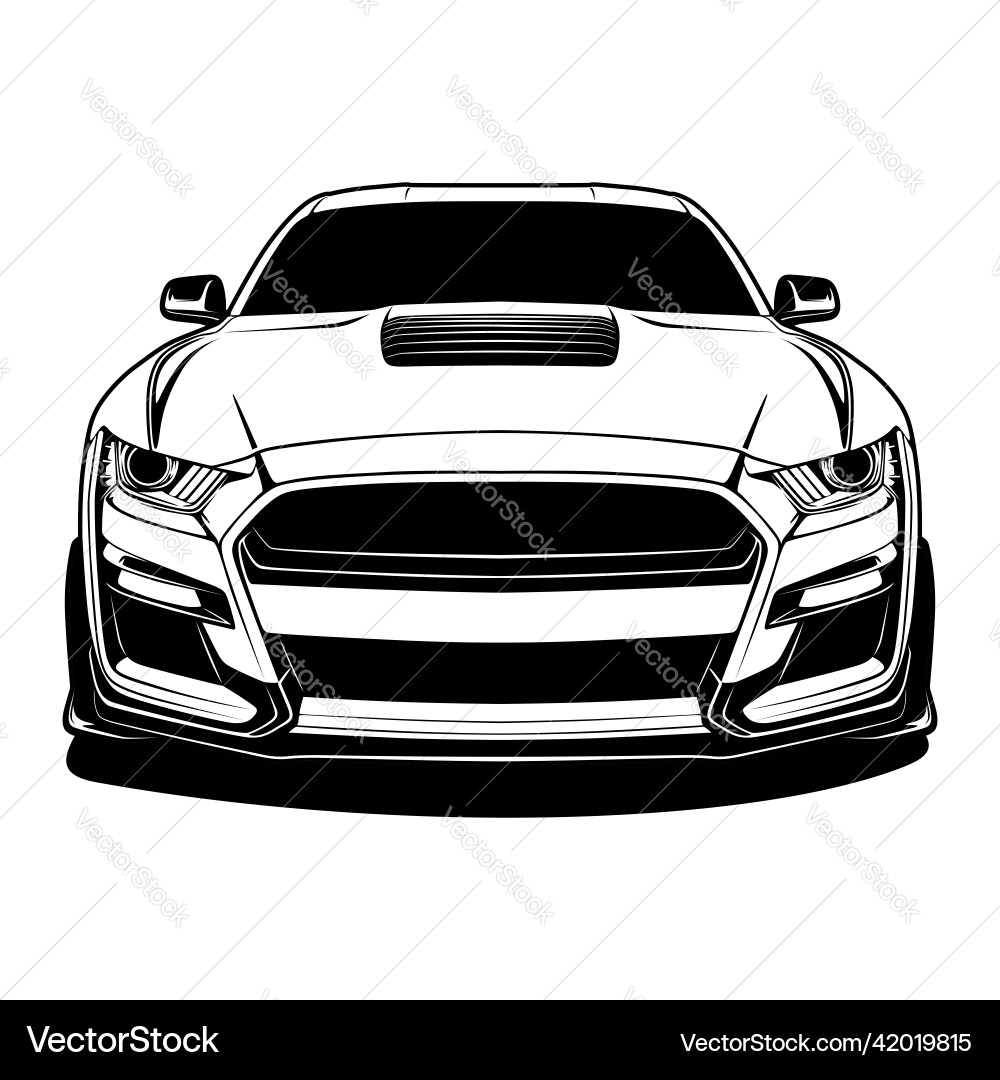 Black and White Car Silhouette Vector Image