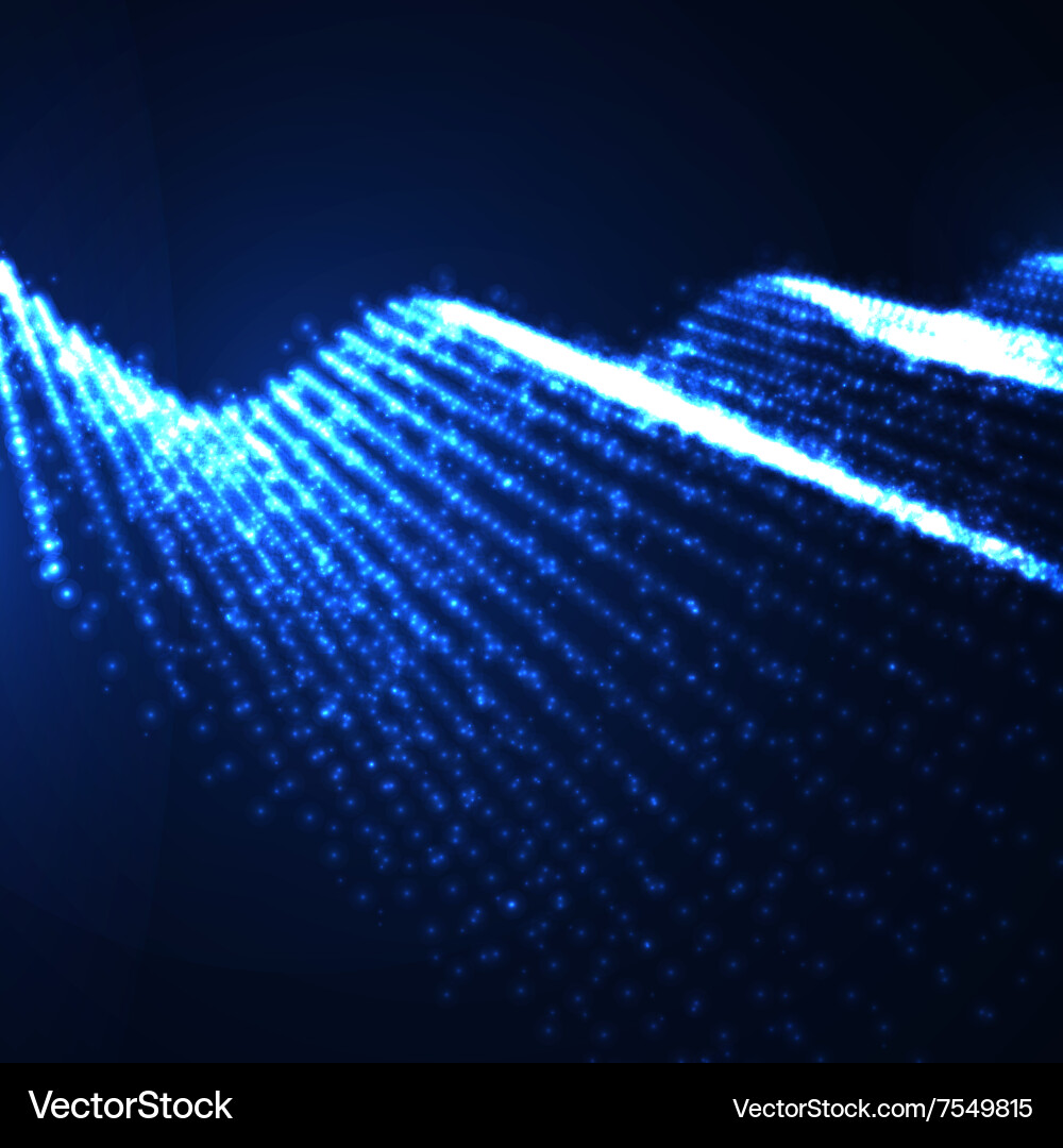 Glow Wave Digital Particle System vector image