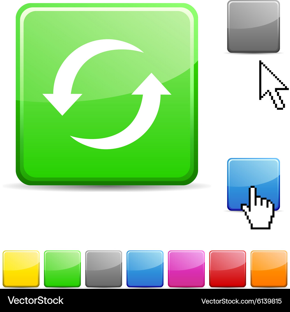Refresh glossy button Vector Image