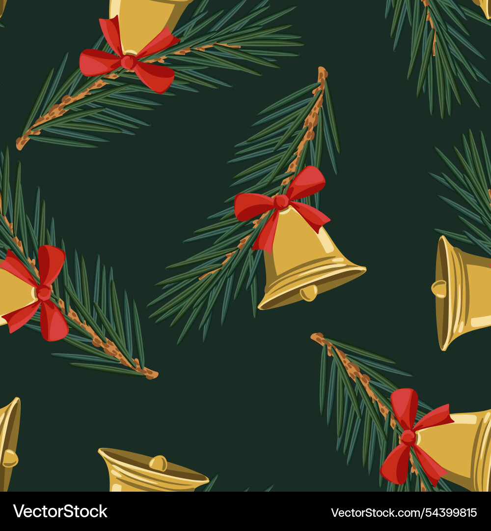 Seamless pattern with fir tree branch Seamless pattern with fir tree branch vector image