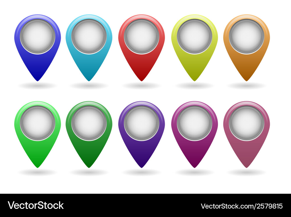 Set of map pointers eps10 Vector Image