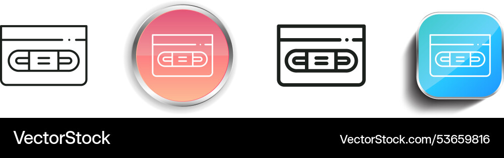 Domestic icon thin linear regular and button vector image