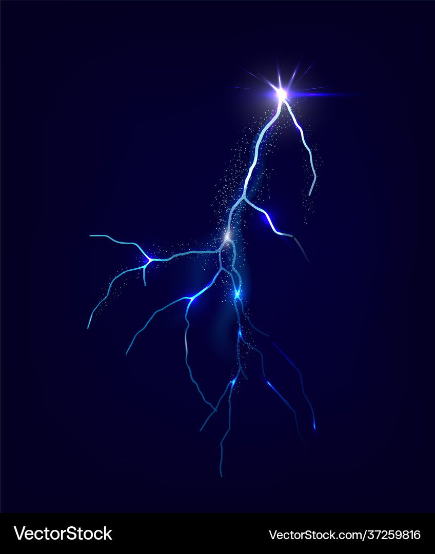 Dynamic Blue Lightning Strike – Royalty-Free Vector | VectorStock