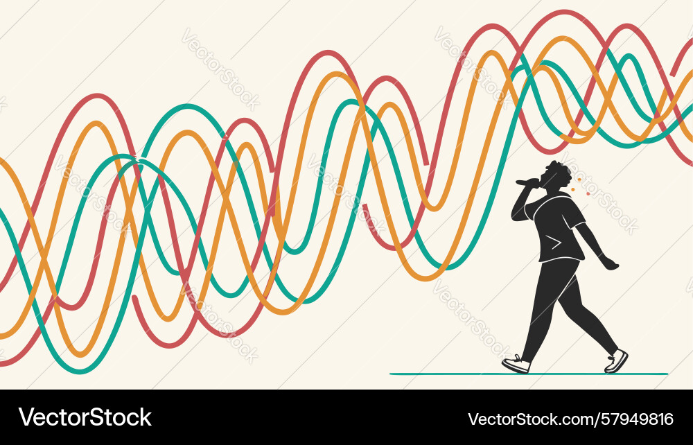 Dynamic Dancer with Sound Waves Vector Image