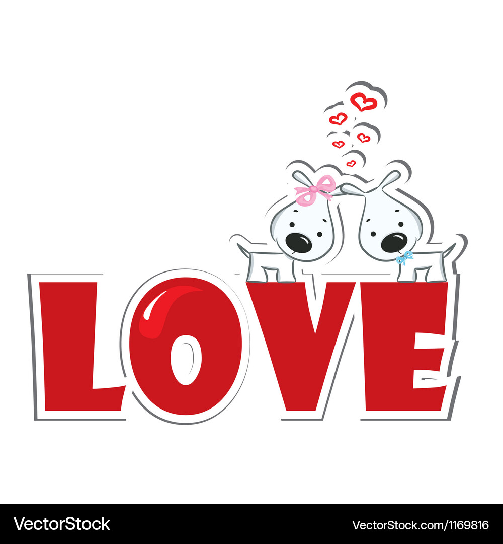 Loving dogs couple Vector Image