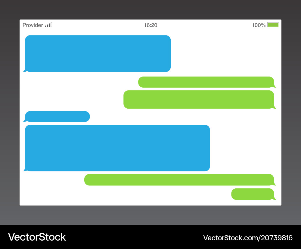 Messenger short message service bubbles text chat Messenger short message service bubbles text chat vector image