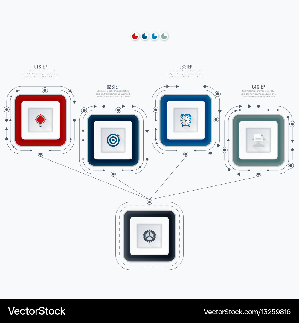 Moderne Infografiken Vorlage - Quadratische Optionen Vektorbild