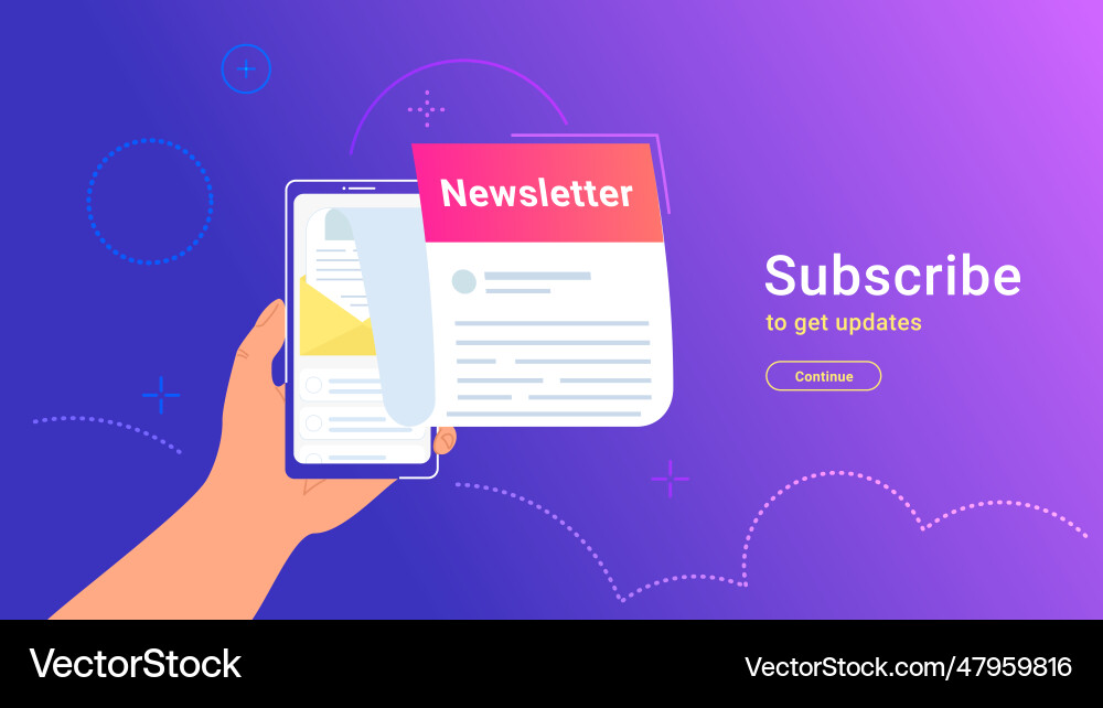 Newsletter abonnieren online in mobile App Newsletter abonnieren online in mobile App vektorbild