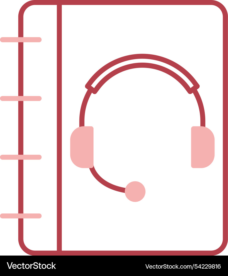 Notebook support line fill icon vector image