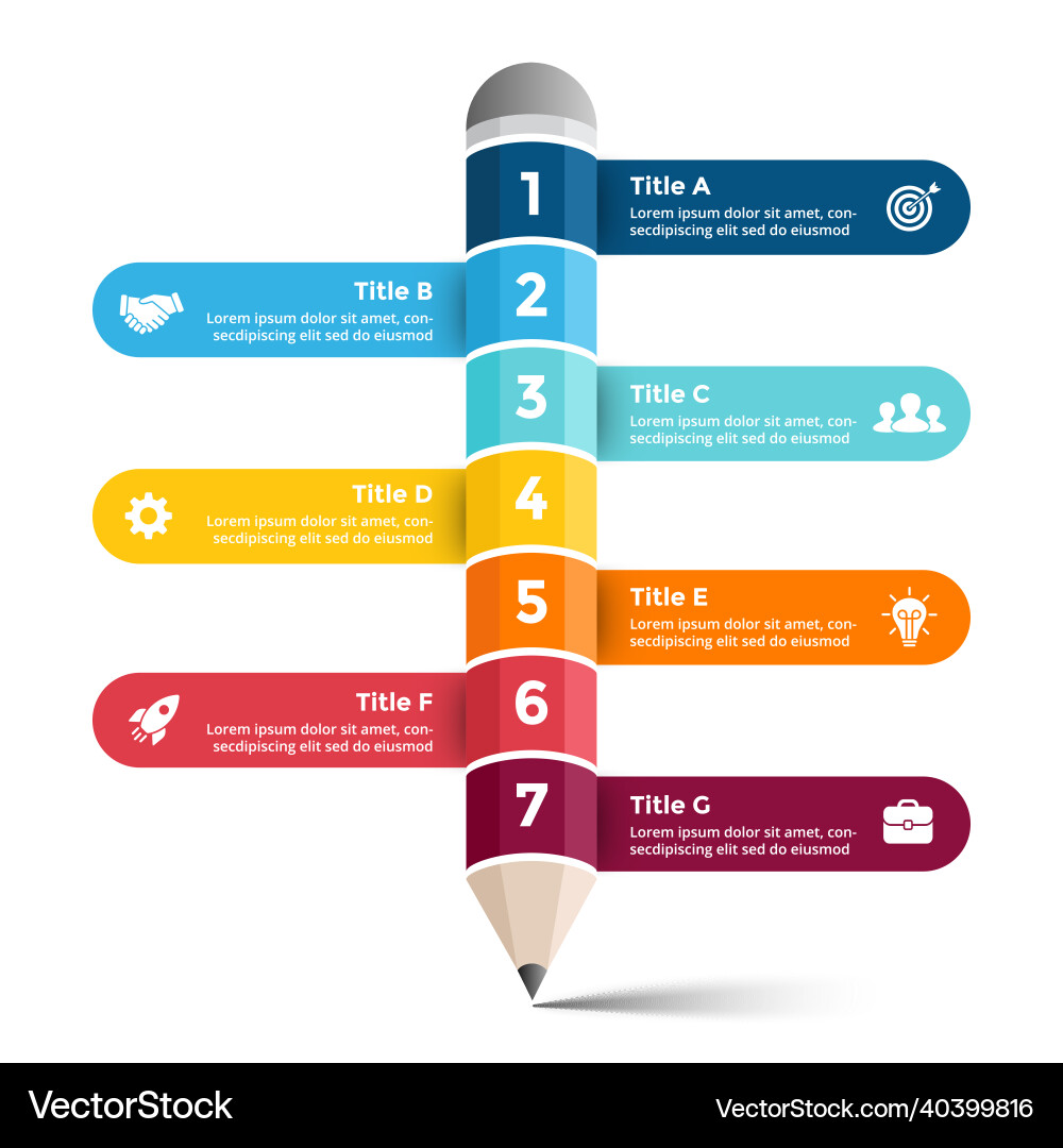 Pencil Write Infographic Educational 3d Concept Vector Image Pencil Write Infographic Educational 3d Concept Vector Image