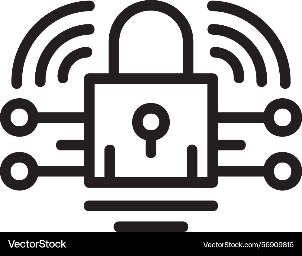 Quantum key distribution linear style icon design vector image