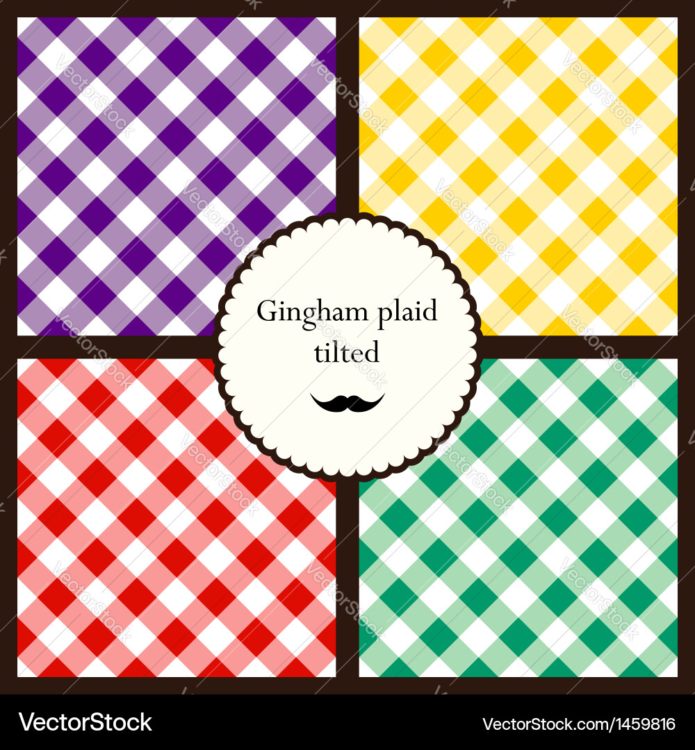 Tilted Gingham Patterns - Checkered Fabric Vector Image
