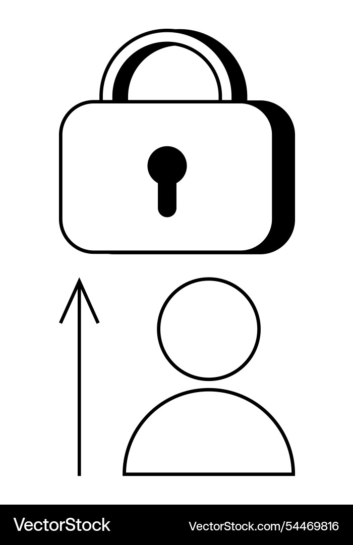 User authentication and security concept with lock User authentication and security concept with lock Vector Image