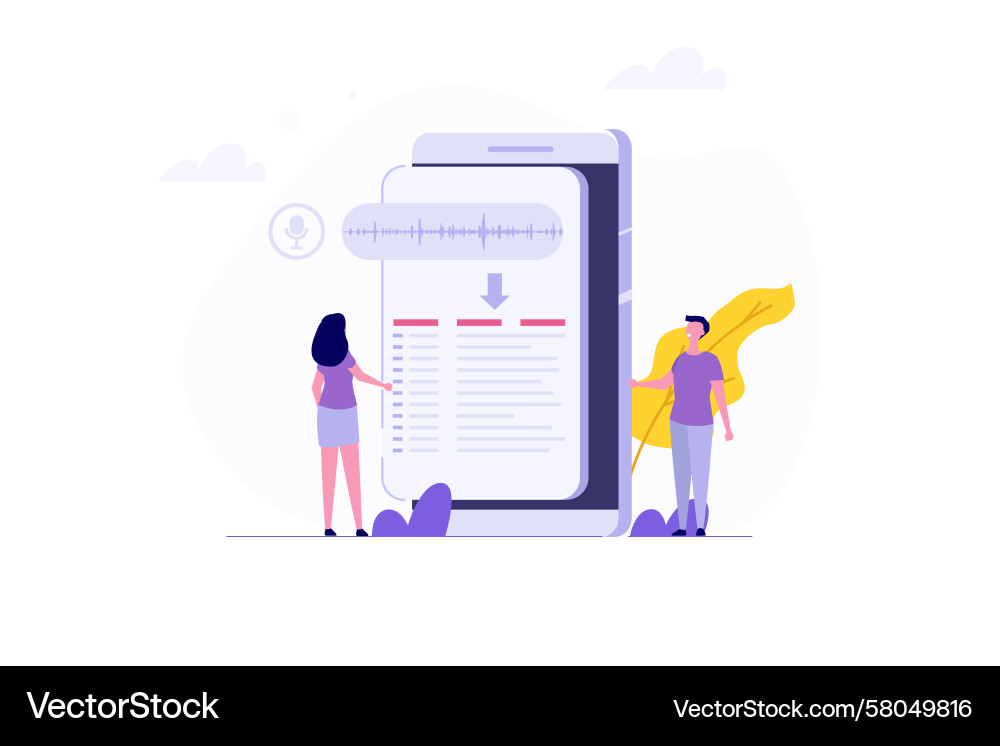 Voice Recognition Speech to Text Vector Image