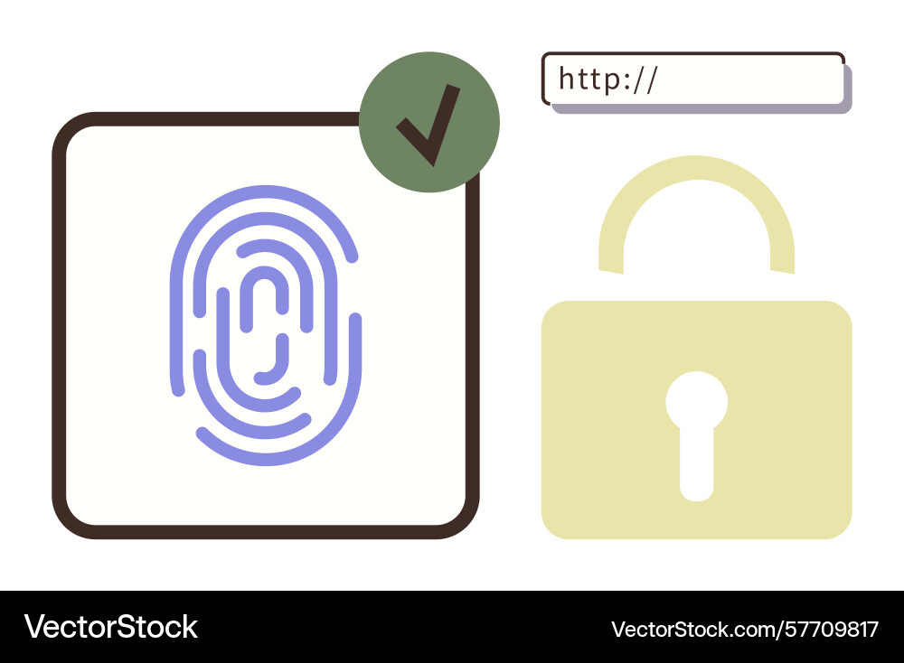 Biometric authentication and secure online access Biometric authentication and secure online access vector image