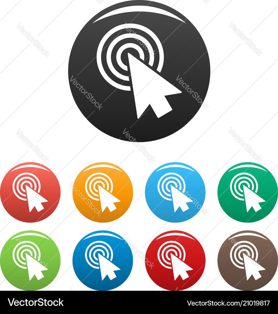 Cursor design element icons set color Cursor design element icons set color vector image