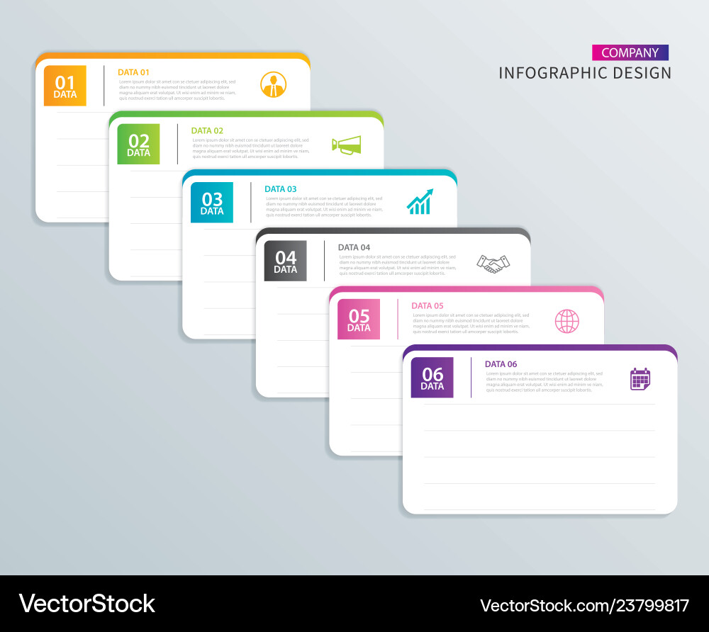 Data Tab Index - 6 Templates vector image