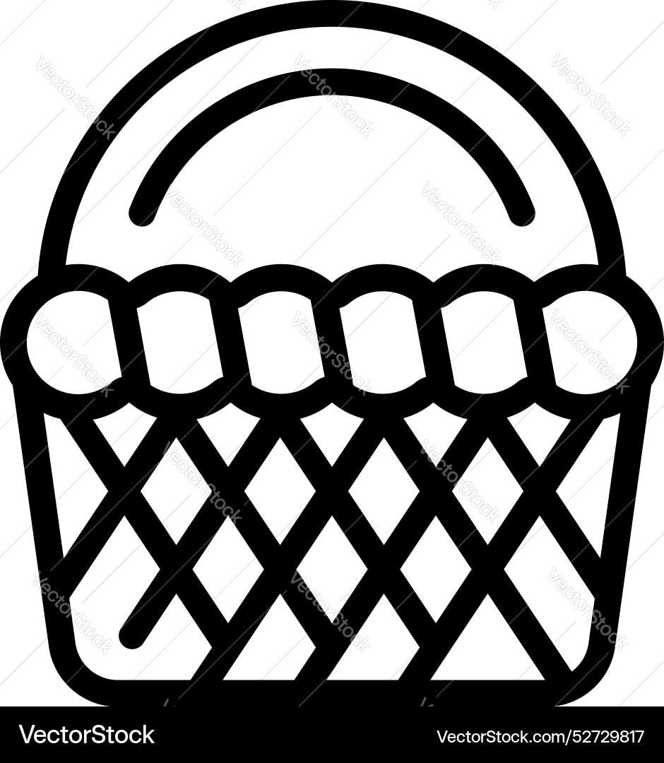 Empty wicker basket icon representing picnic Empty wicker basket icon representing picnic vector image