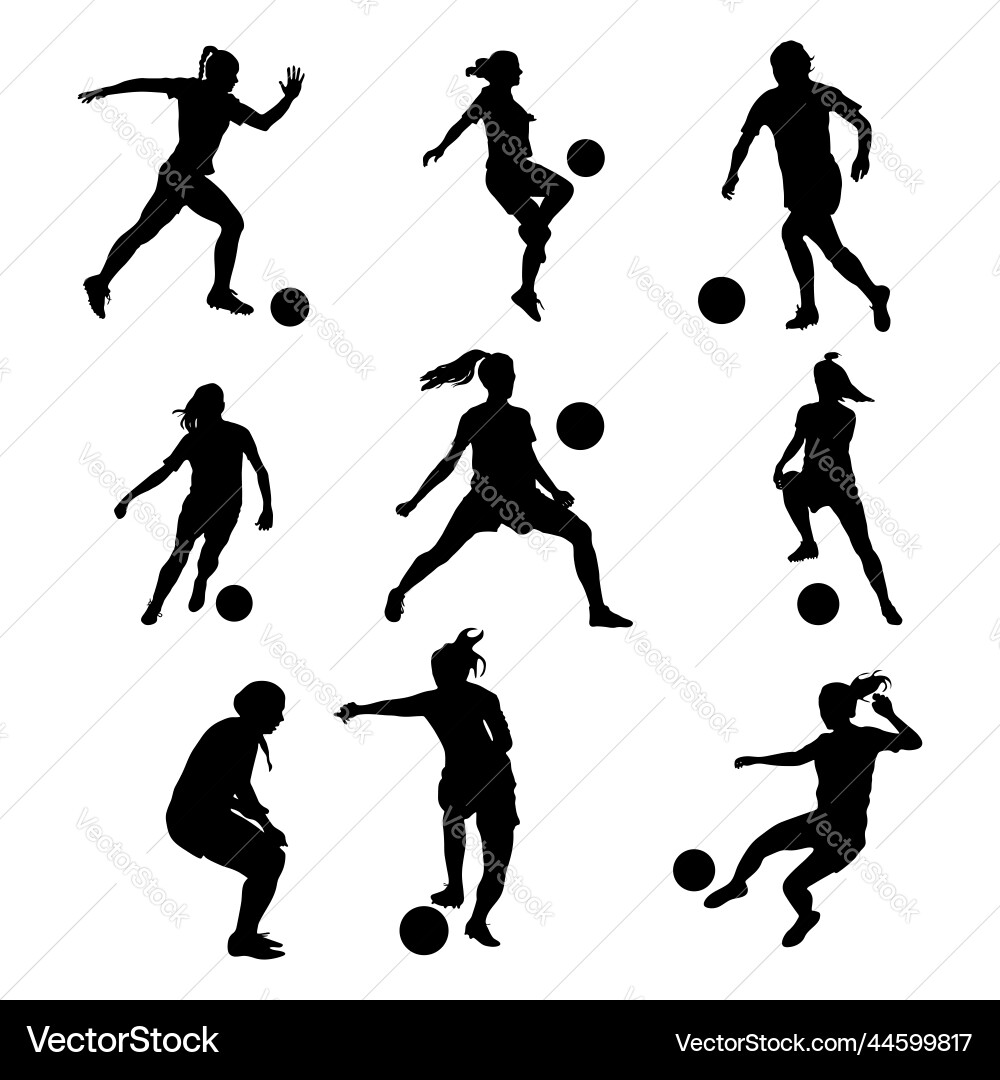 Female Soccer Player Silhouette vector image