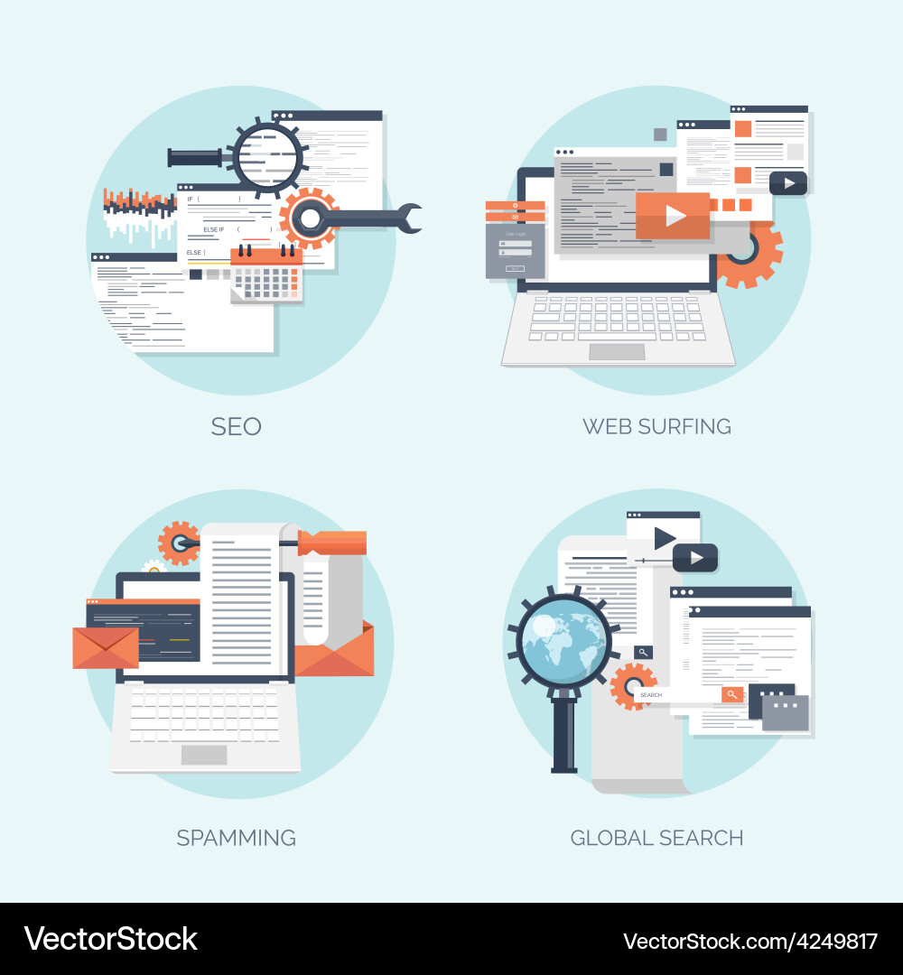 Flat computing background vector image