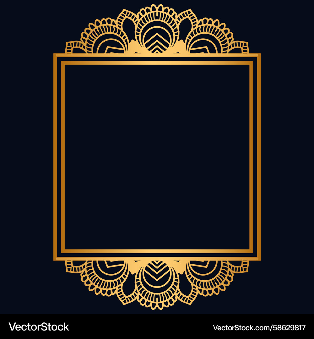 Golden Certificate Border Frame Vector Image