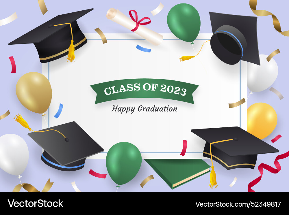 Gradient background for class of 2023 graduation vector image