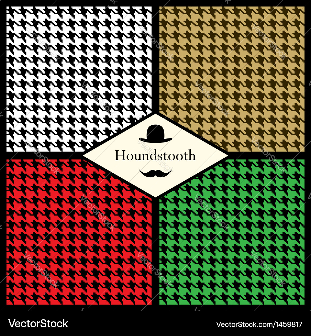 Houndstooth Check Patterns Set vector image