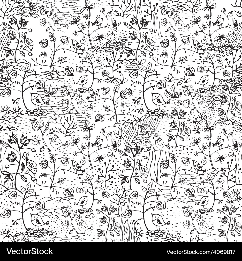 Seamless pattern with birds Royalty Free Vector Image