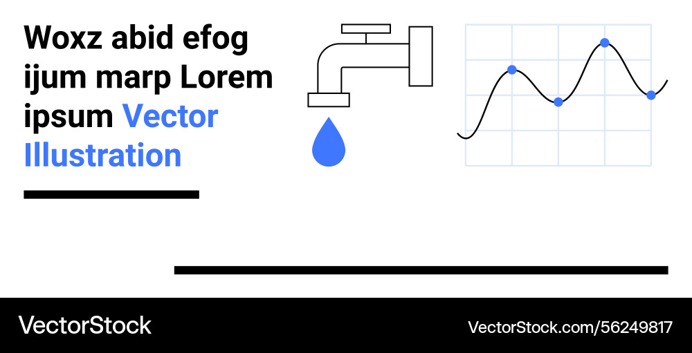 Wasserhahn-Droplet und Liniendiagramm Wasserhahn-Droplet und Liniendiagramm vektorbild