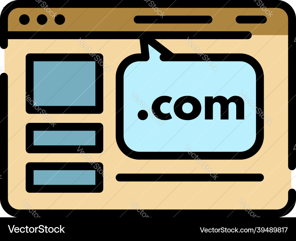 Web site domain icon color outline Web site domain icon color outline vector image