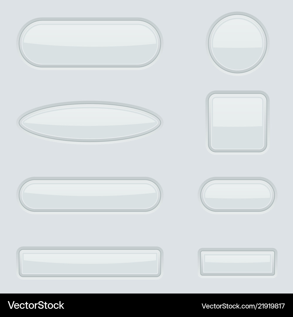 White Button Group - Web Interface vector image