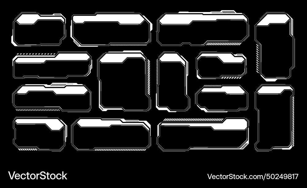 White futuristic hud ui elements sci-fi user White futuristic hud ui elements sci-fi user vector image
