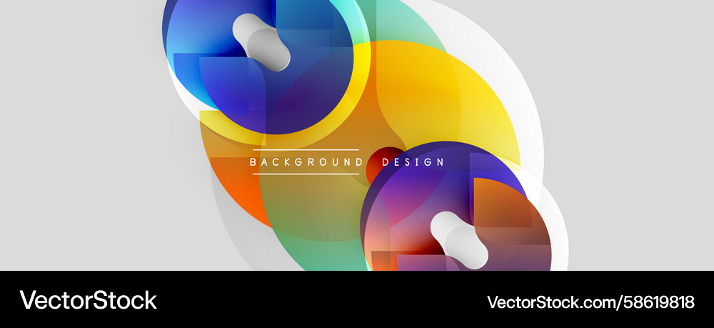 Abstract shapes overlap creating vibrant color Vector Image
