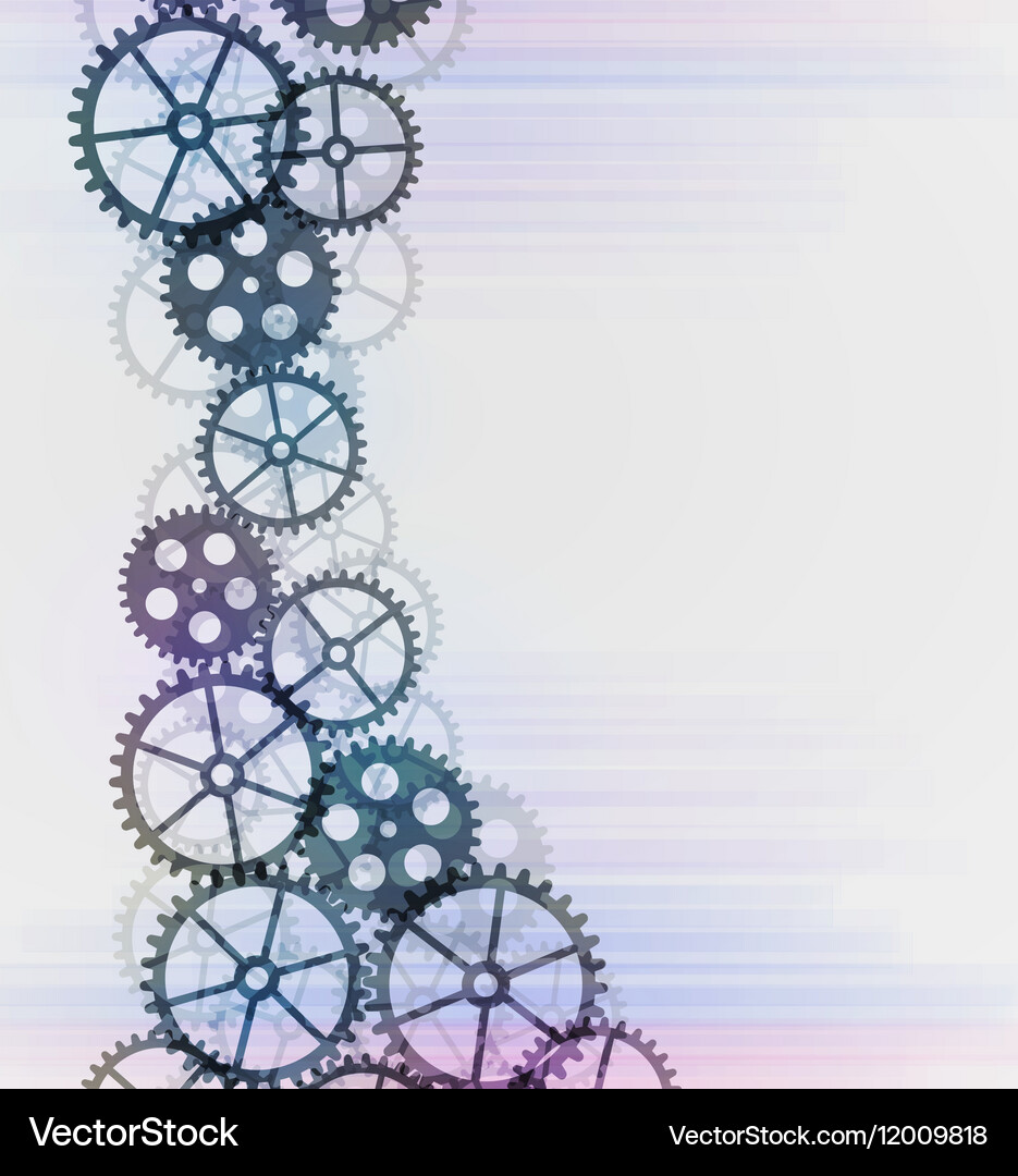 Abstract technical background with gears Vector Image