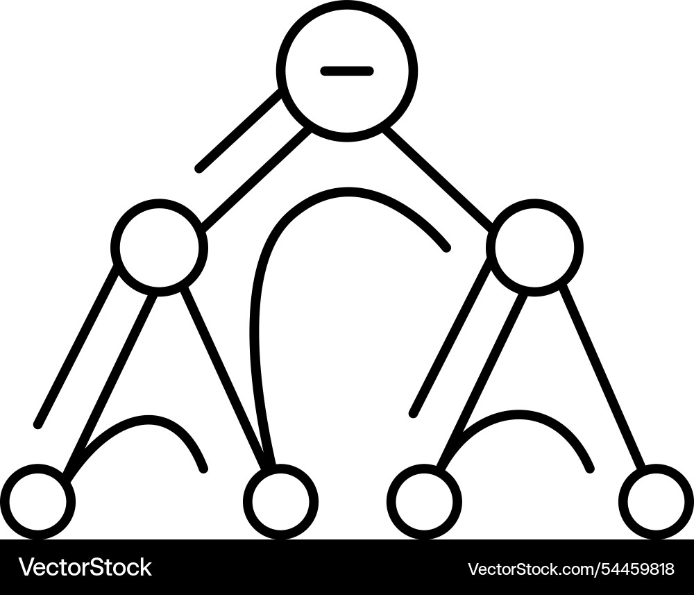 Depth first search dfs line icon Depth first search dfs line icon vector image
