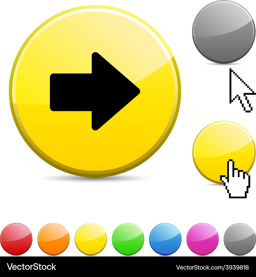 Glossy Arrow Button Icon Vector Image