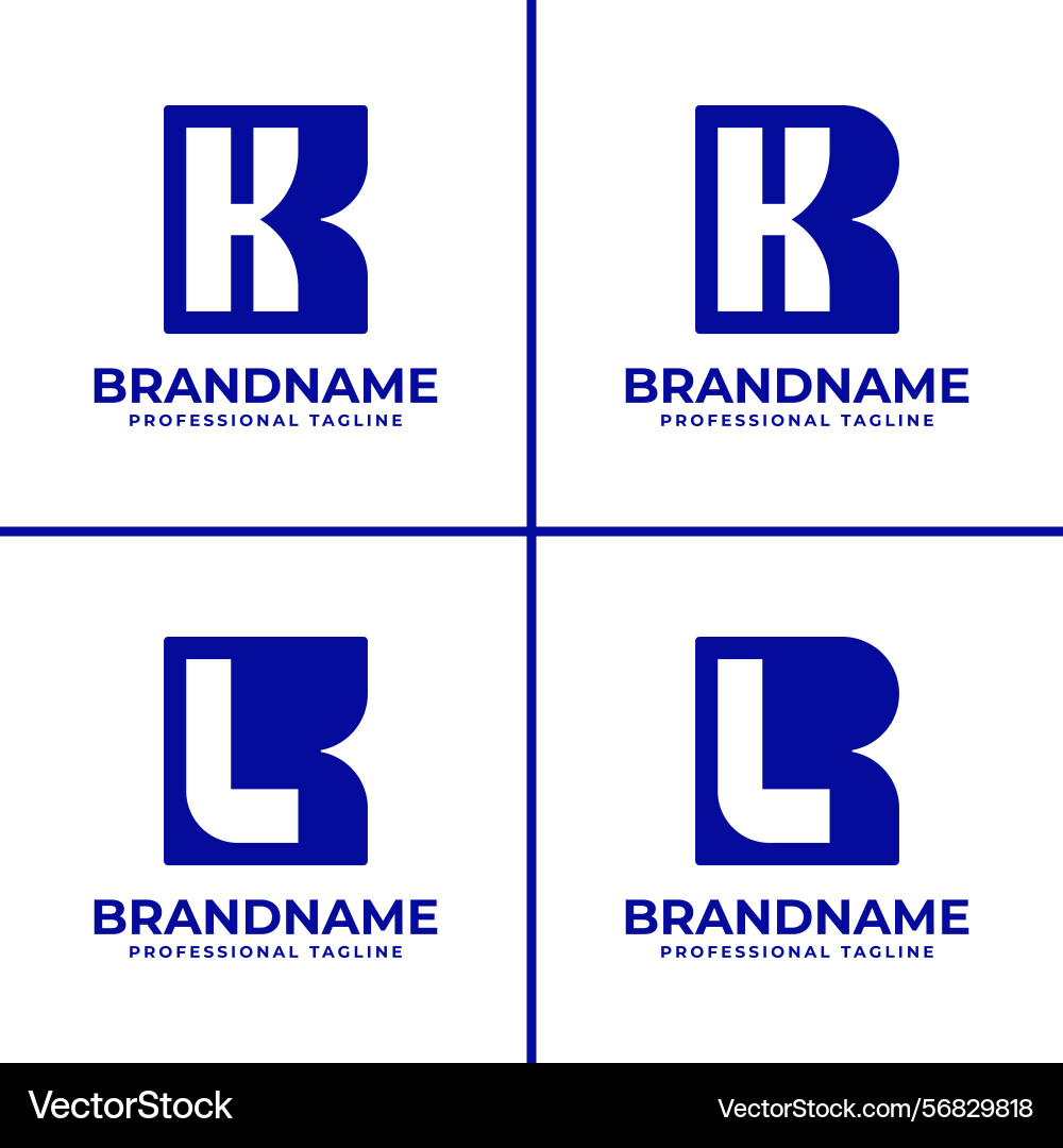Letters kk rk kl rl monogram logo suitable Vector Image