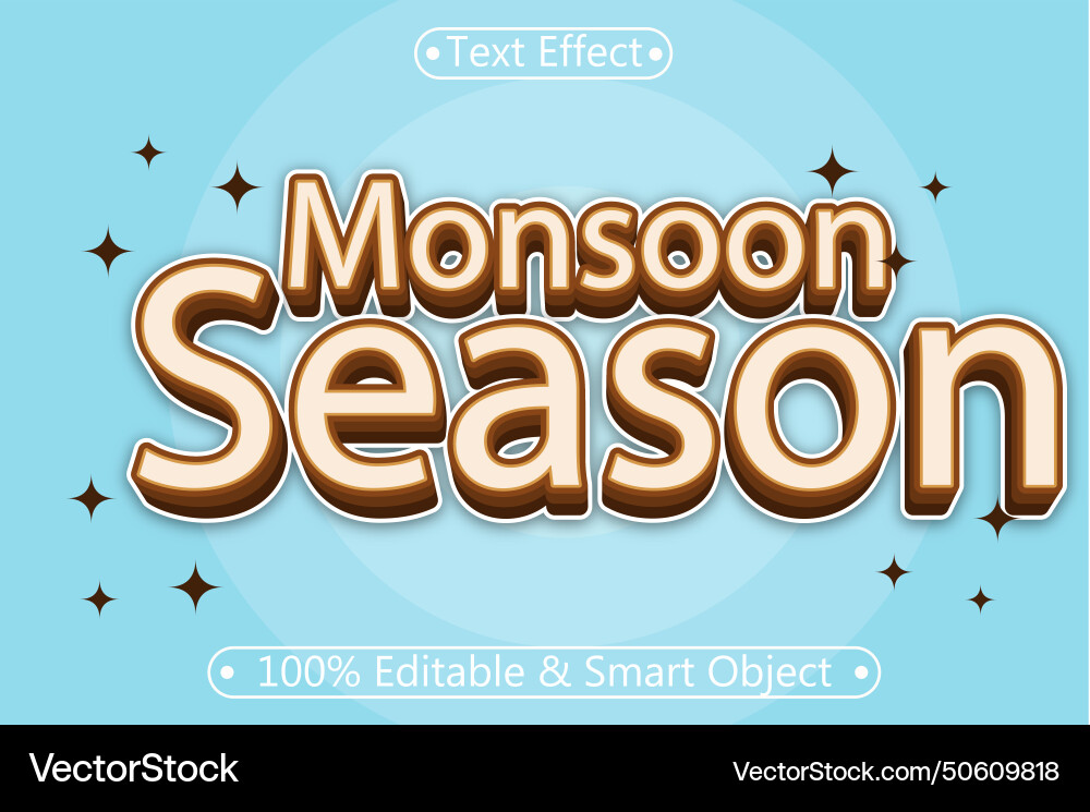 Monsoon editable 3 dimension emboss simple style Vector Image