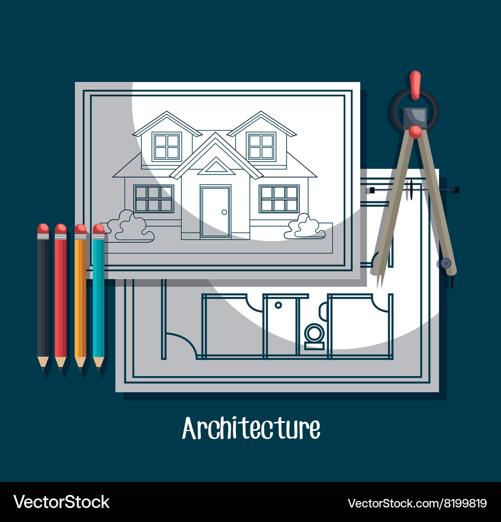 Architecture project design Vector Image