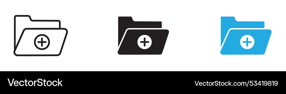 Create folder icon thin line Create folder icon thin line vector image