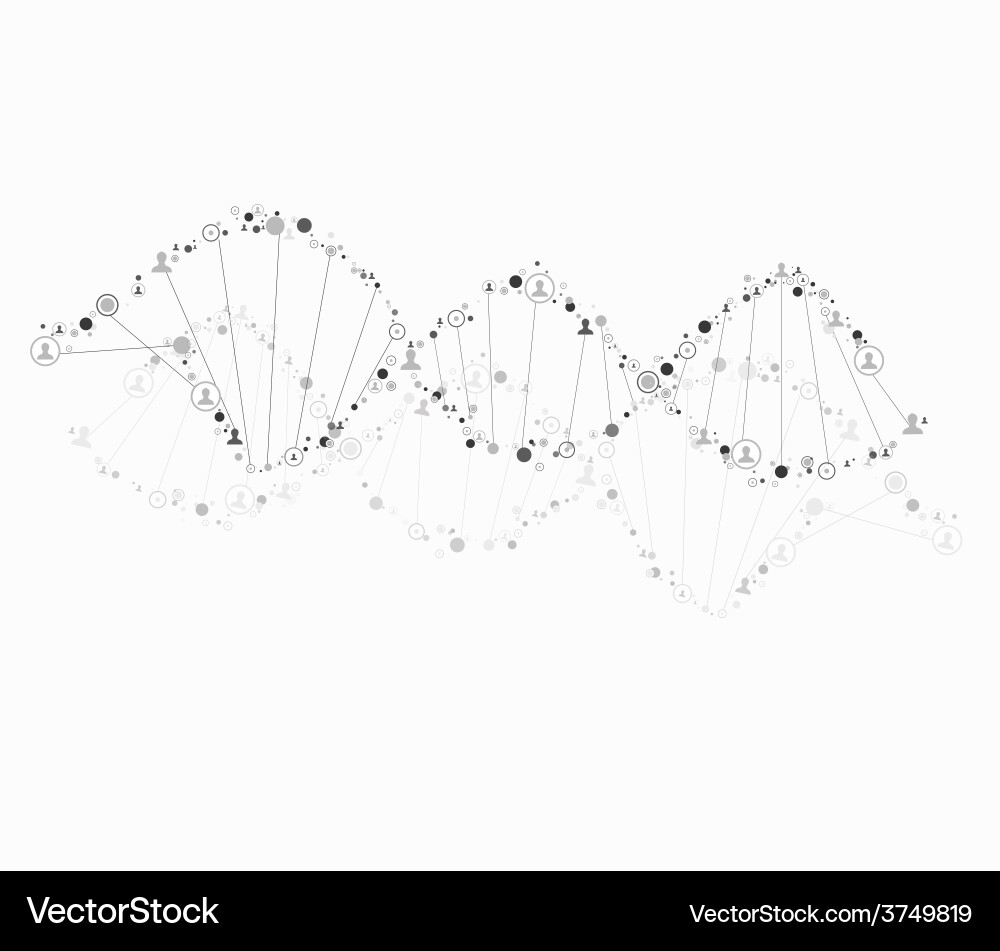 DNA Spiral with Particle Connection vector image