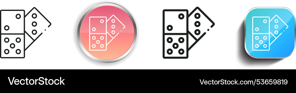 Domino icon thin linear regular and button style vector image
