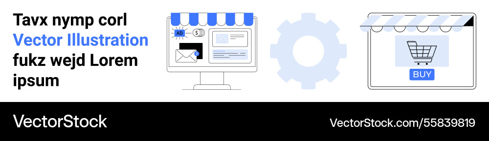 E-commerce workflow with online storefront E-commerce workflow with online storefront Vector Image